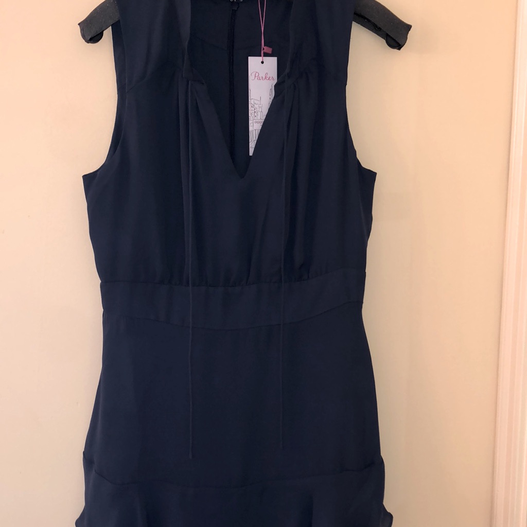 Nwt Parker Navy Silk Dress
